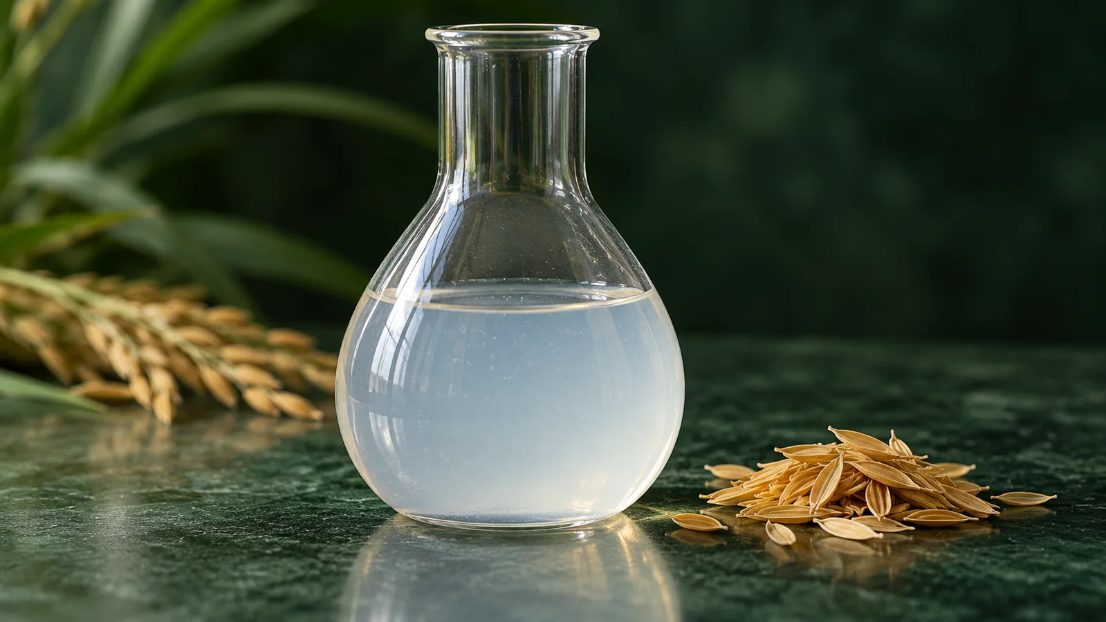 Illustration of colloidal silica and rice husks