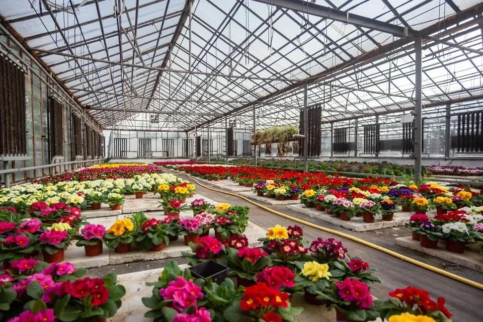 Colourful flowers in a nursery