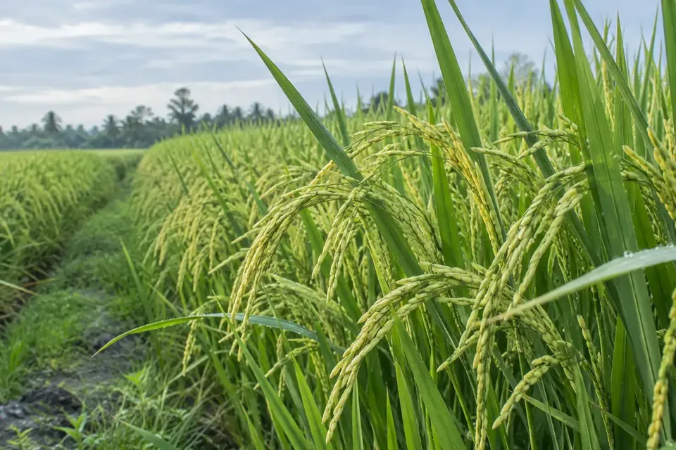 Dai Thom 8 rice rows in a Can Tho cultivation model